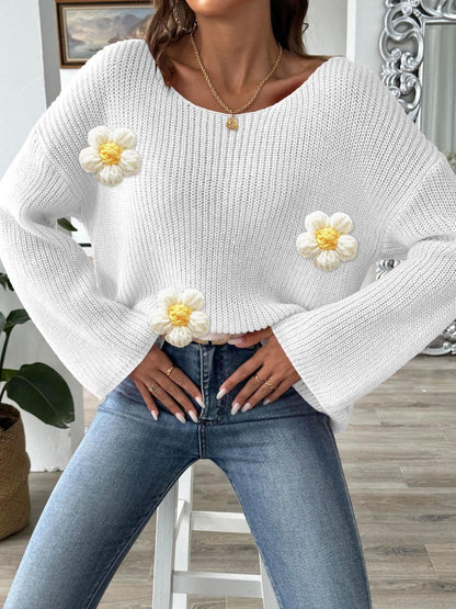 Floral long sleeve pullover for women