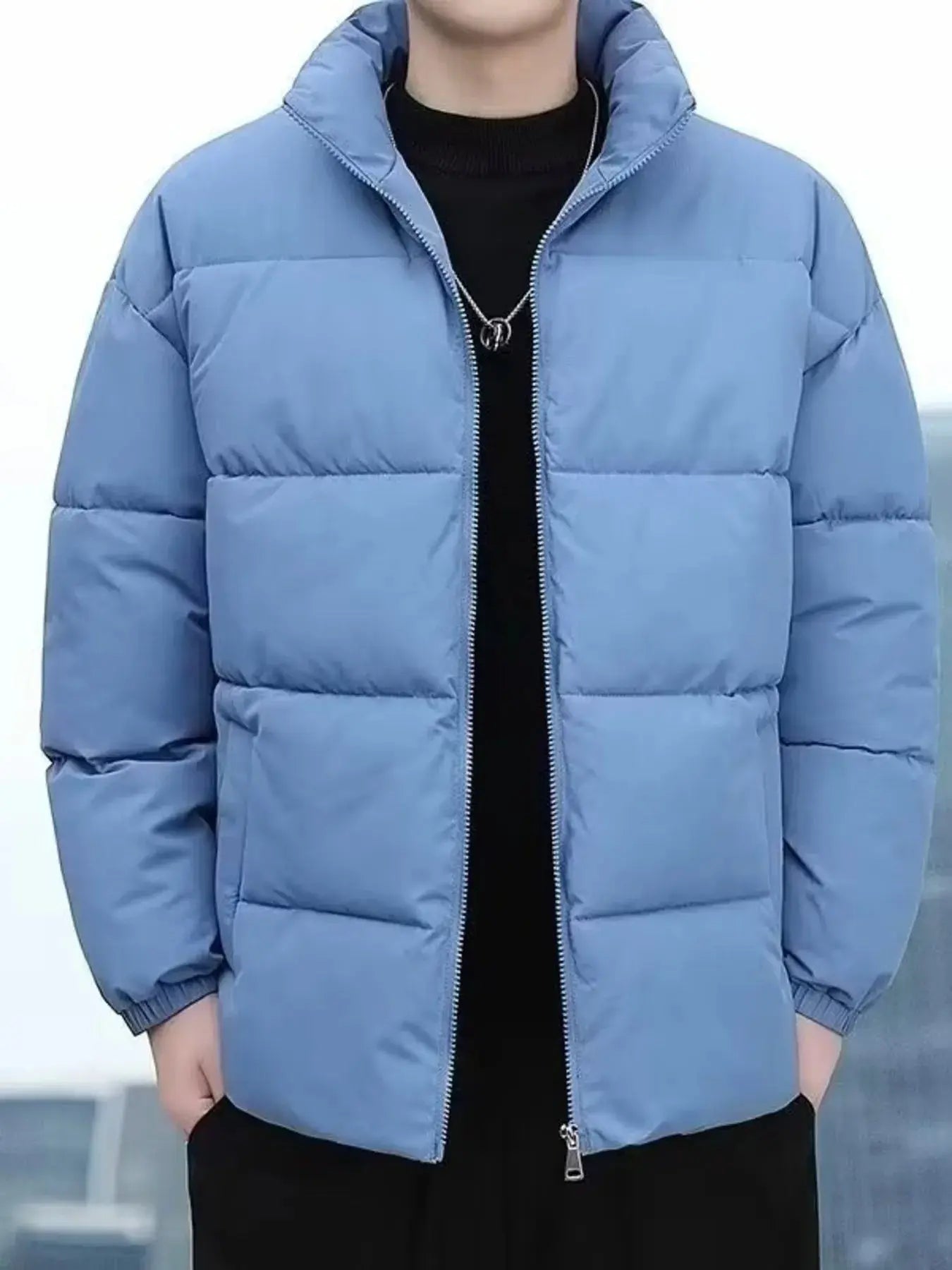 Men's Plus Size Quilted Zip Up Winter Coat Simply Love