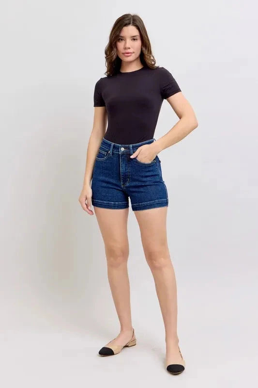 Judy Blue Full Size High Waist Tummy Control Denim Shorts Plus Size Coco’s Tee Boutique