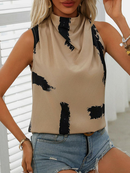 Cowl Neck Sleeveless Blouse.