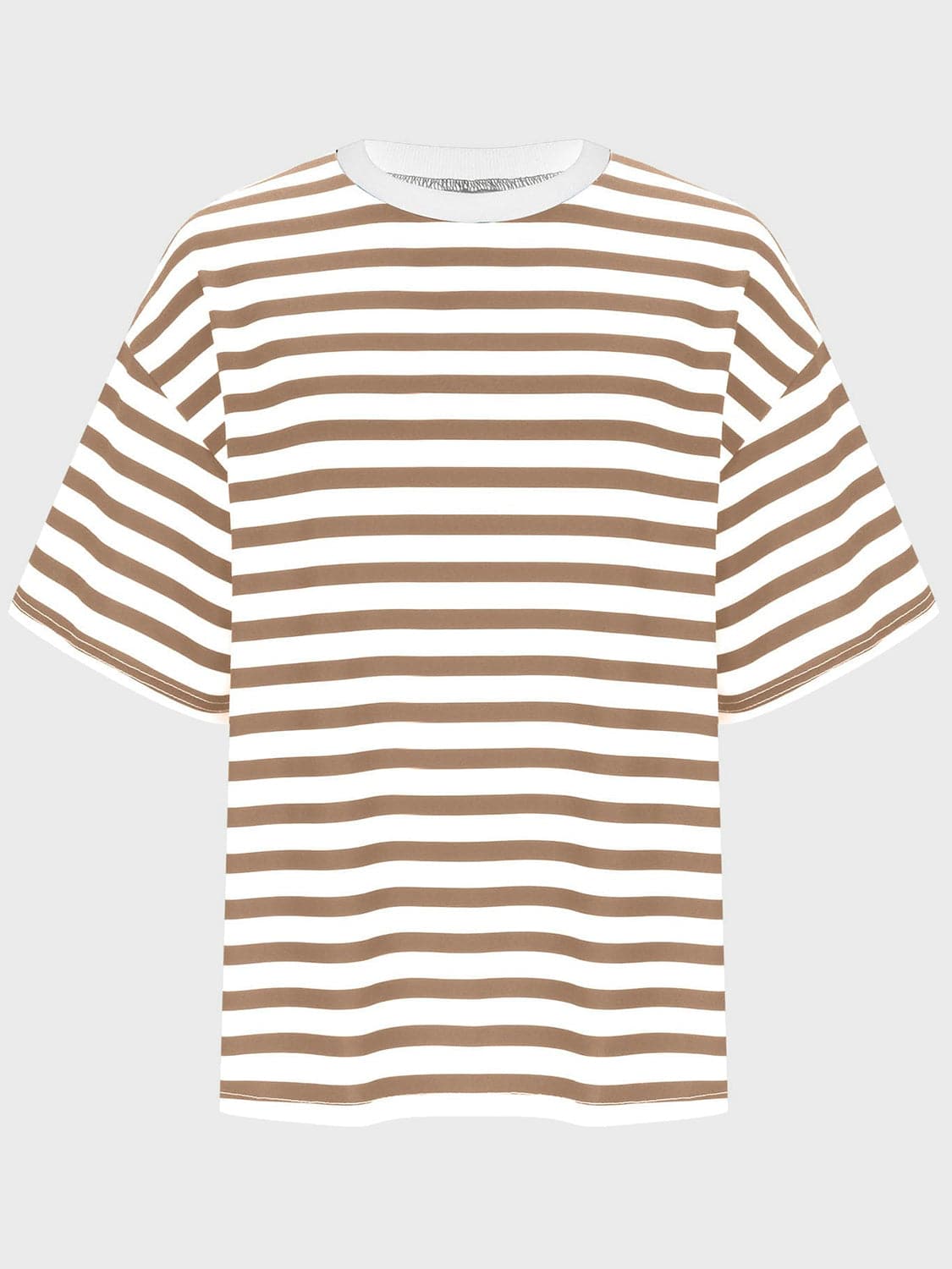 Striped Round Neck Half Sleeve T-Shirt.