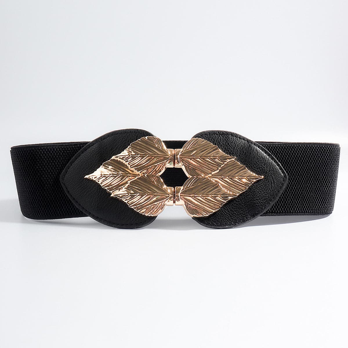 Alloy Leaf Buckle Elastic Belt.