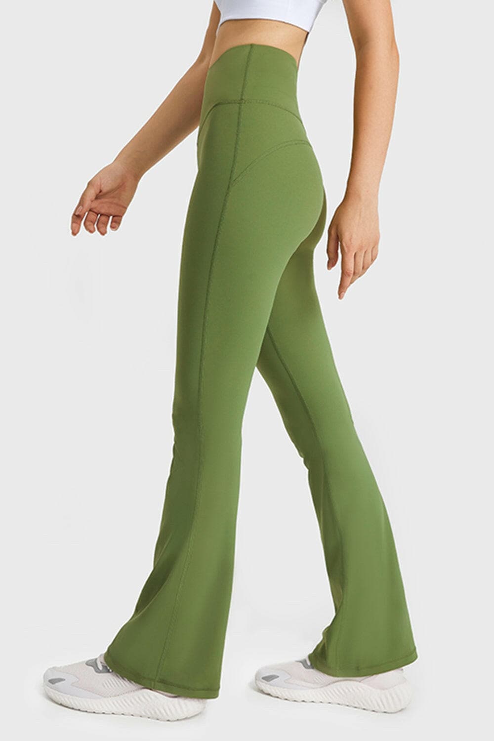 Elastic Waist Flare Yoga Pants.