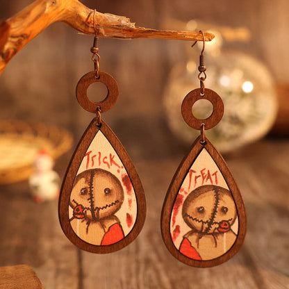 Wooden Teardrop Shape Earrings.