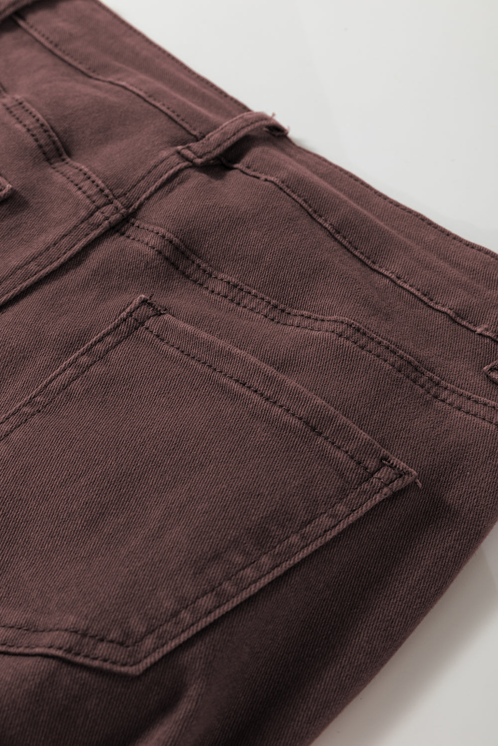 Coffee Loose Straight High Waist Solid Color Jeans Love Salve