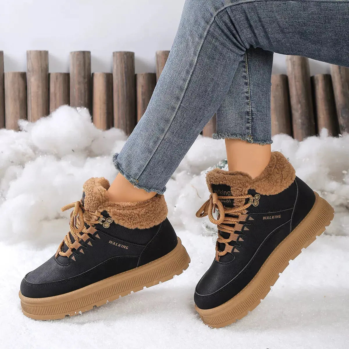 Fur-Lined Ankle Boots Simply Love