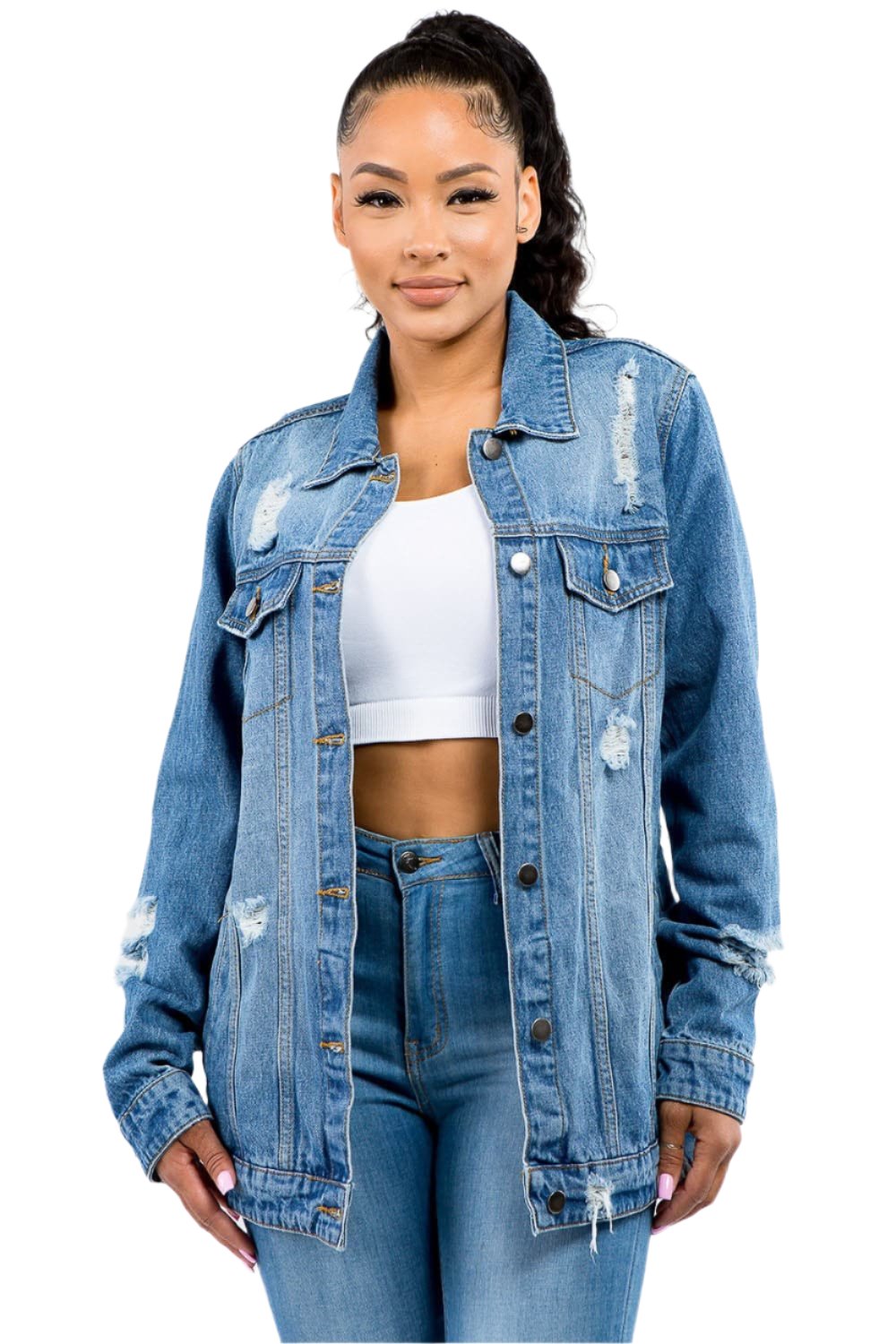 Vintage Distressed Denim Jacket