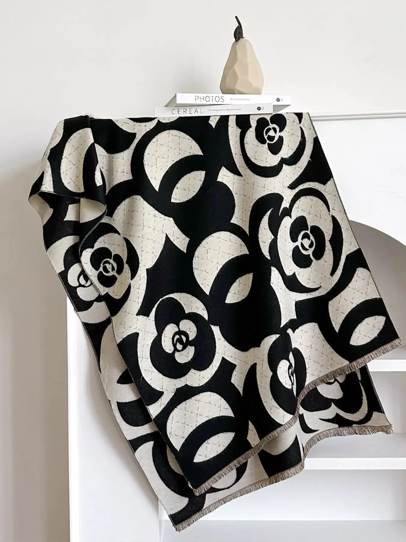 Floral Patterned Warm Scarf Simply Love