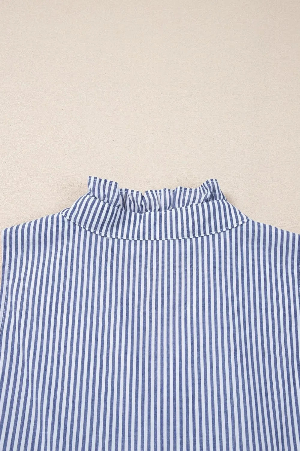 Stripe Sleeveless Notched Ric Rac Mini Dress Simply Love