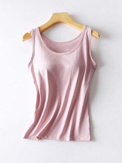 Round Neck Tank with Bra.