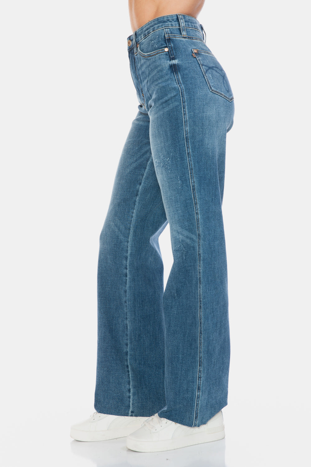 Judy Blue Full Size Tummy Control Cut Raw Hem Straight Jeans Coco’s Tee Boutique