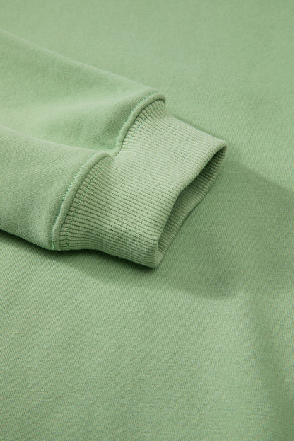 Cozy fleece-lined sweatshirt in smoke green