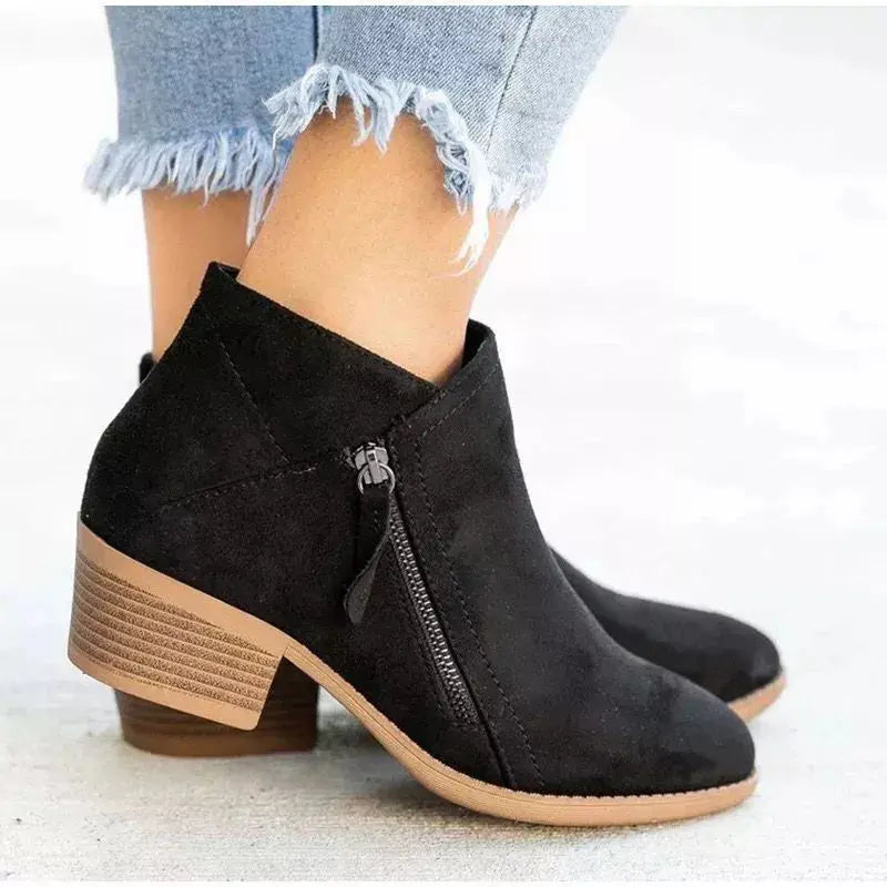 Point Toe Block Heels Boots Simply Love