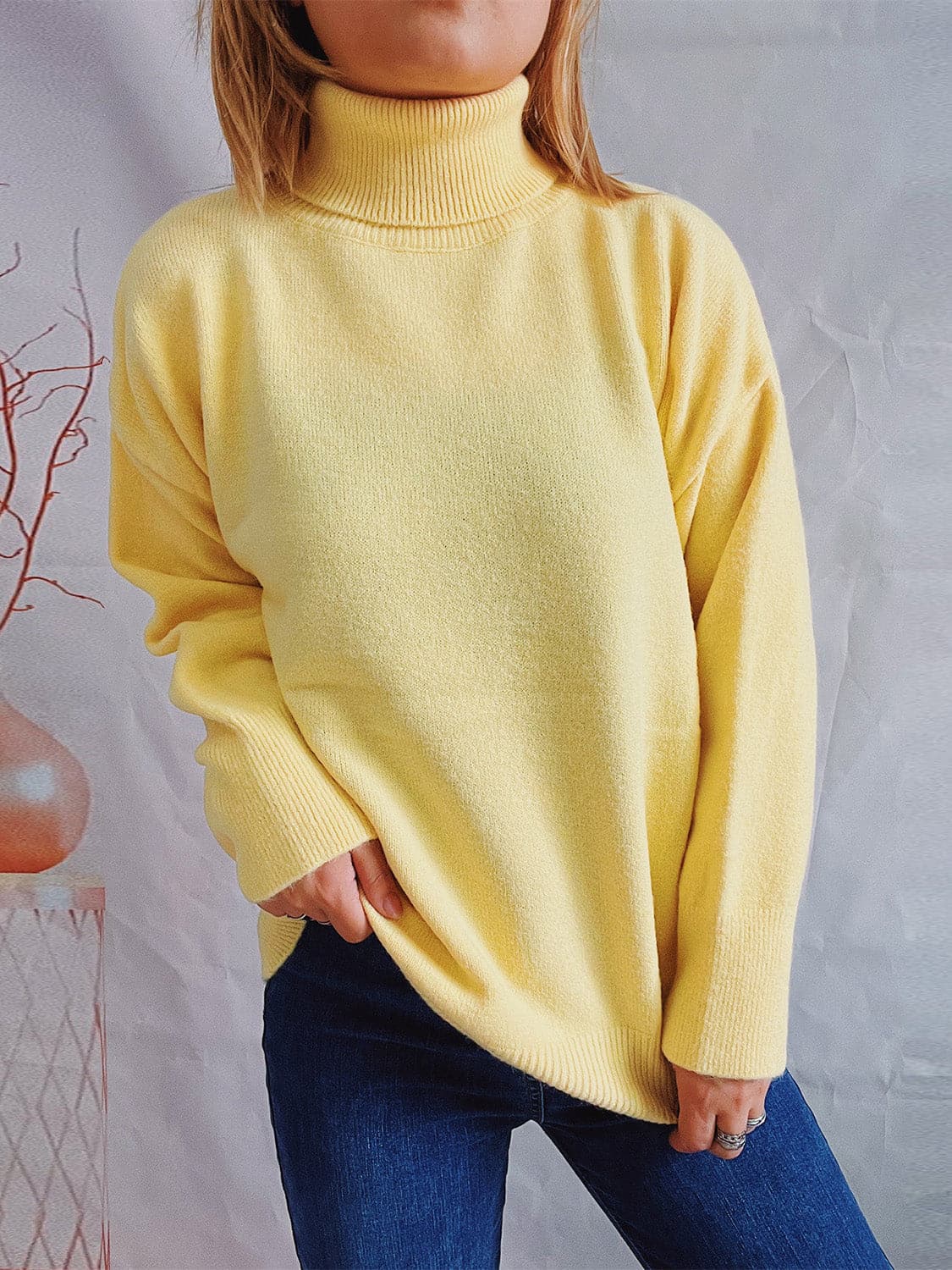 Turtleneck Long Sleeve Sweater.