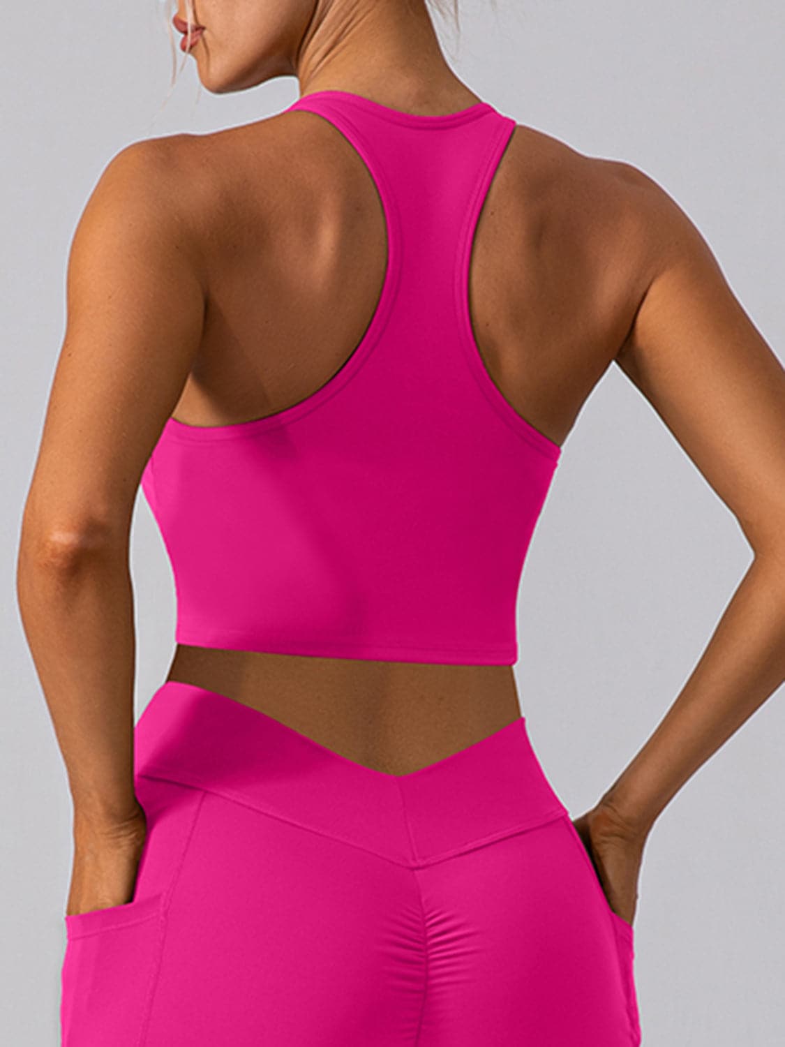 Square Neck Racerback Cropped Tank.