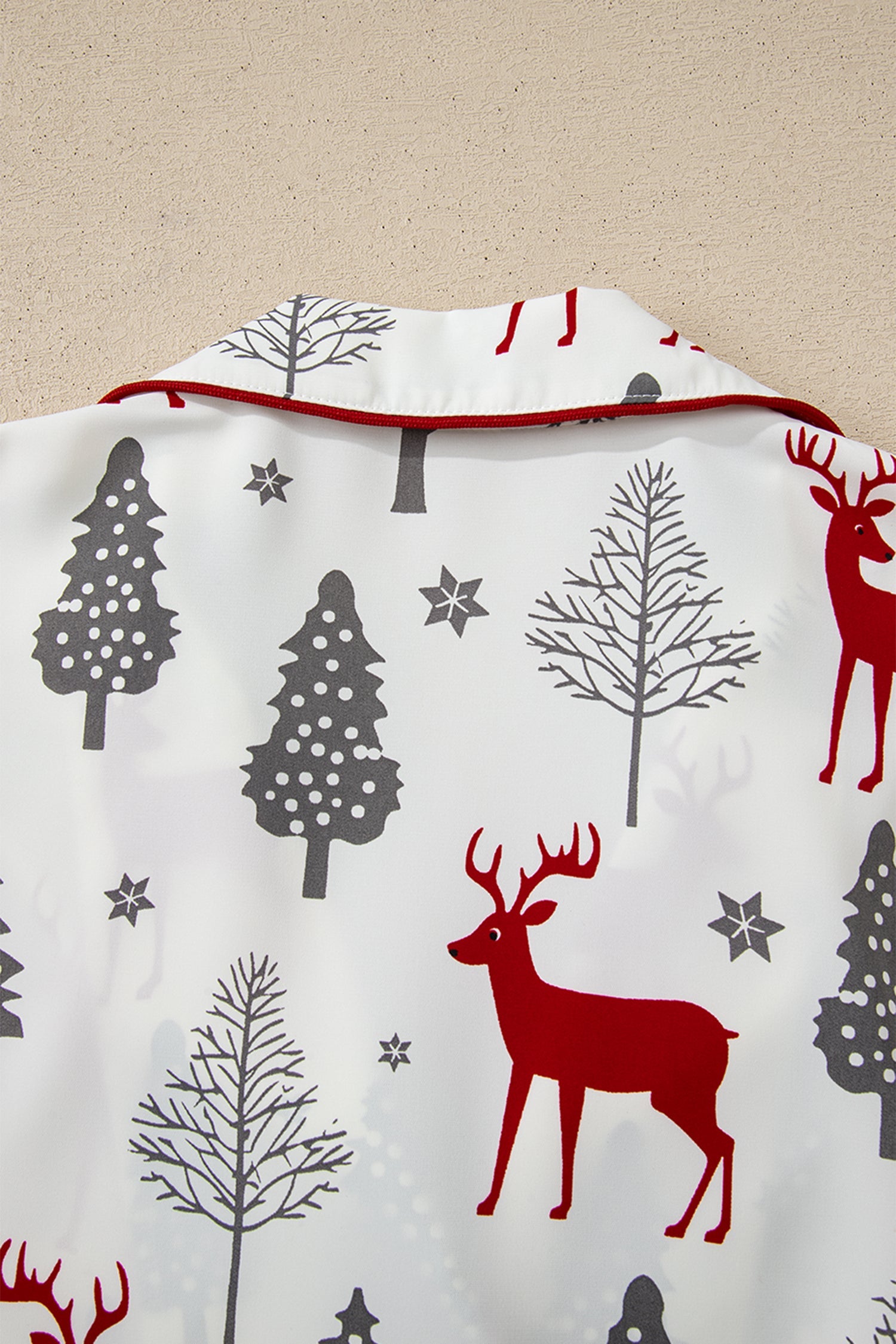 White Christmas Pajama Set 2 Piece Velvet Trim Bow Knot Short Set Dear-Lover Dropshipping