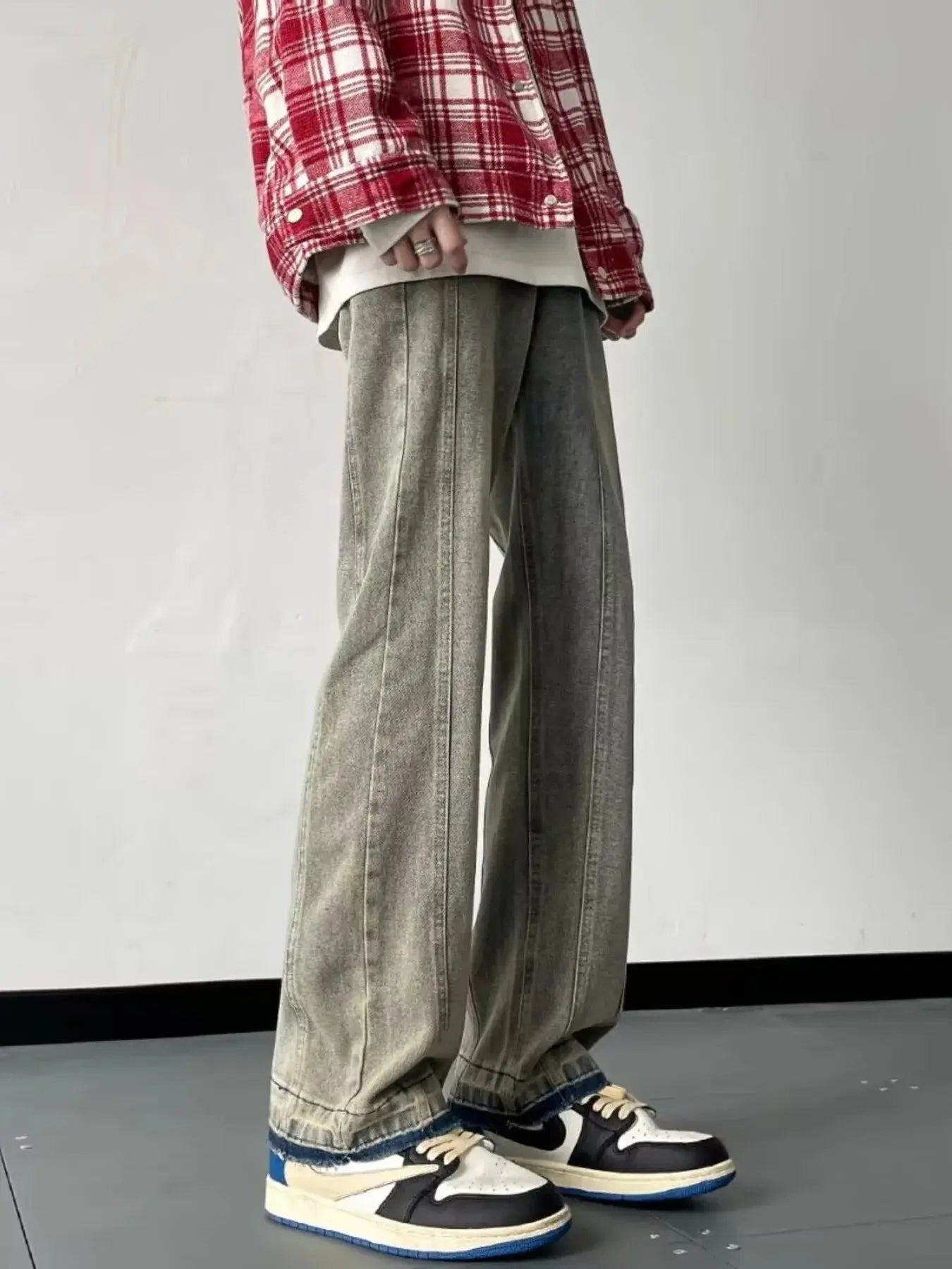 Men's Full Size Vintage Wash Wide Leg Jeans Plus Size Simply Love