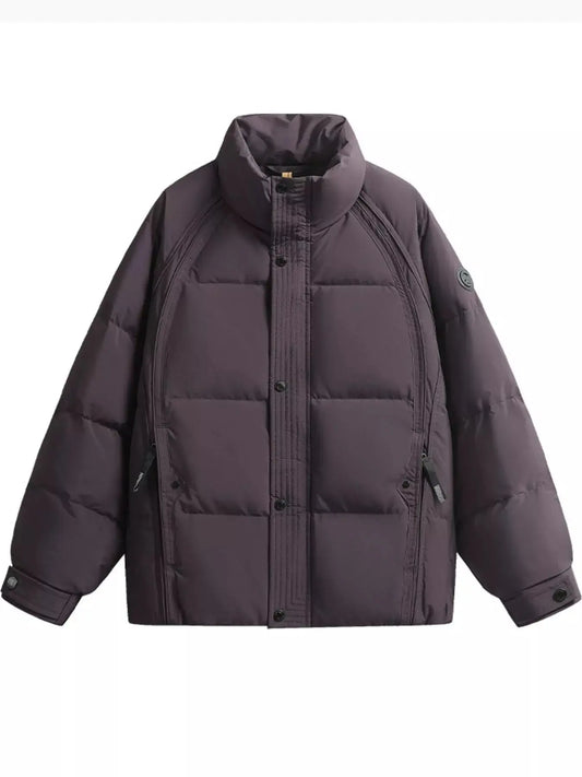 Men's Plus Size Stand Collar Puffer Jacket Simply Love