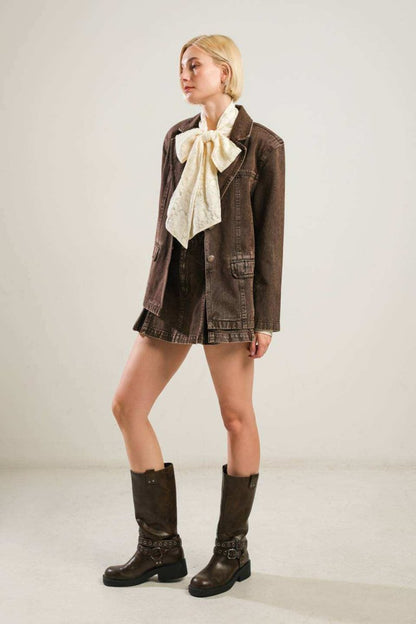 DARING CONFIDENCE DENIM BLAZER - Love Salve