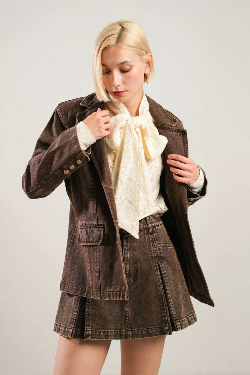 DARING CONFIDENCE DENIM BLAZER - Love Salve
