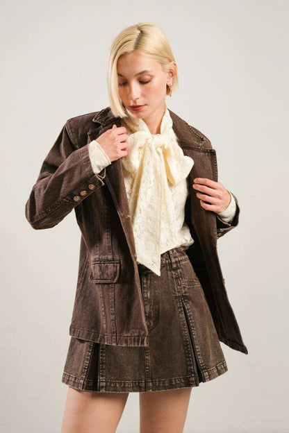 DARING CONFIDENCE DENIM BLAZER - Love Salve