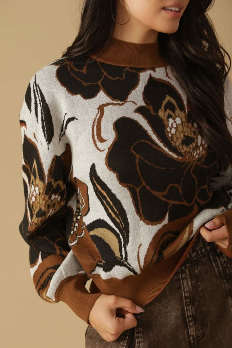 DARLING SENSATION JACQUARD SWEATER TOP - Love Salve
