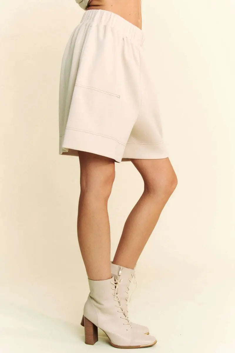 Davi & Dani Contrast Seam Top and Short Set - Love Salve