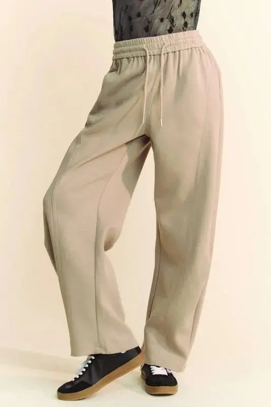 Davi & Dani Drawstring Wide Leg Sweatpants for Comfort - Love Salve 