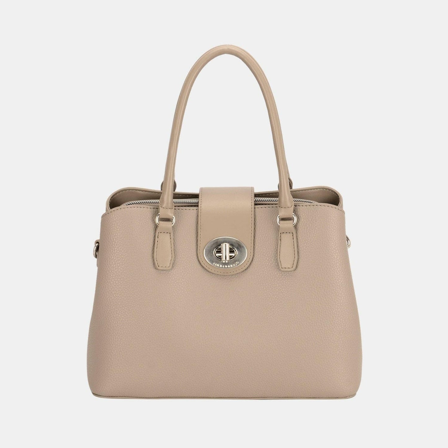 David Jones PU Leather Twist-Lock Tote Bag - Love Salve