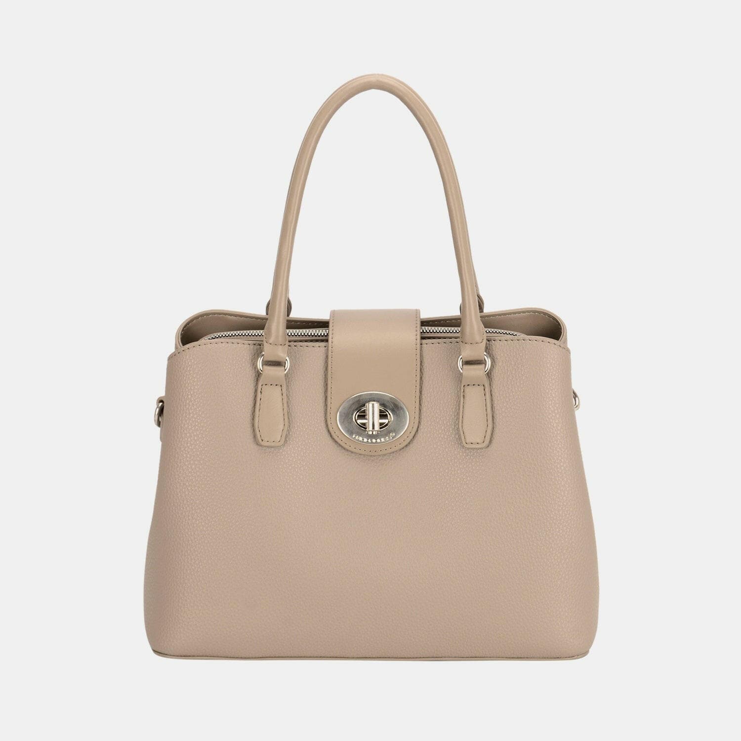 David Jones PU Leather Twist-Lock Tote Bag - Love Salve