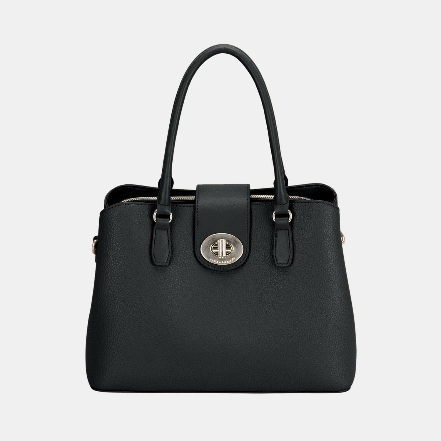 David Jones PU Leather Twist-Lock Tote Bag - Love Salve