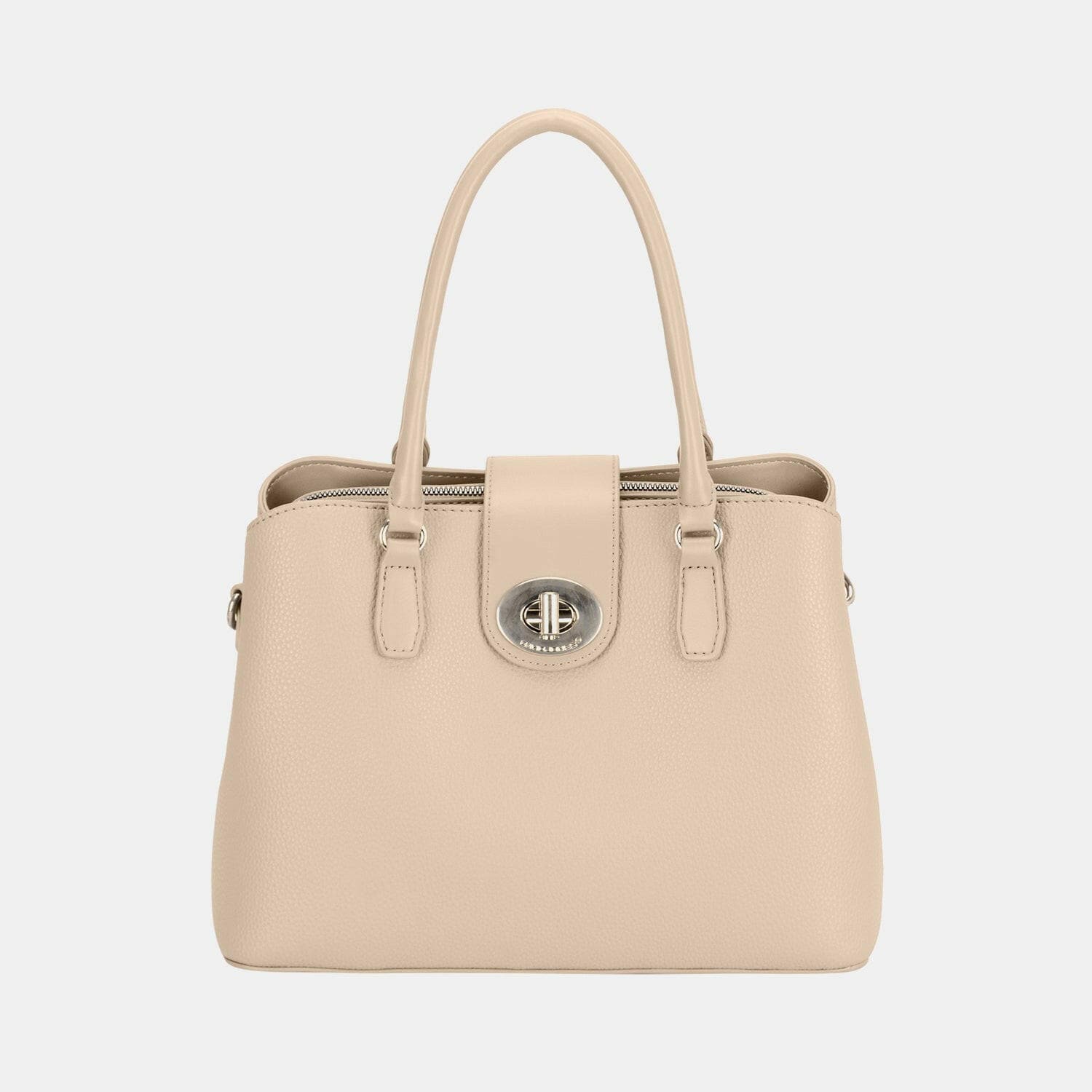 David Jones PU Leather Twist-Lock Tote Bag - Love Salve