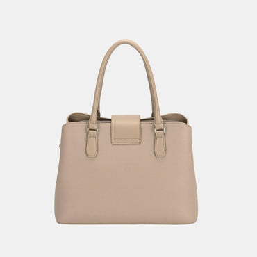 David Jones PU Leather Twist-Lock Tote Bag - Love Salve