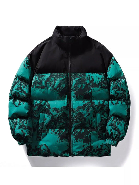Men's Full Size Printed Padded Winter Coat Plus Size Simply Love
