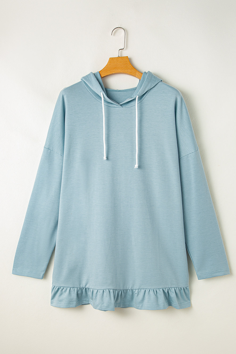 Iceland blue ruffled hoodie tunic