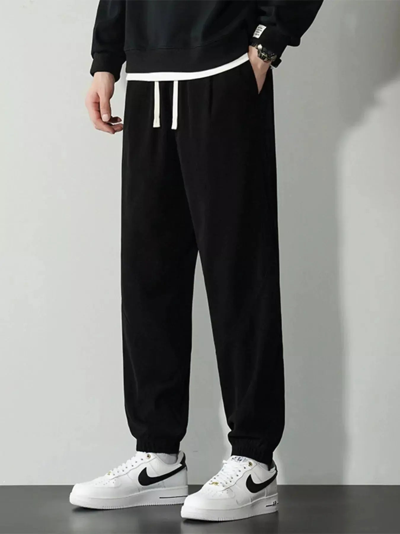 Men's Plus Size Drawstring Ankle Pants Simply Love