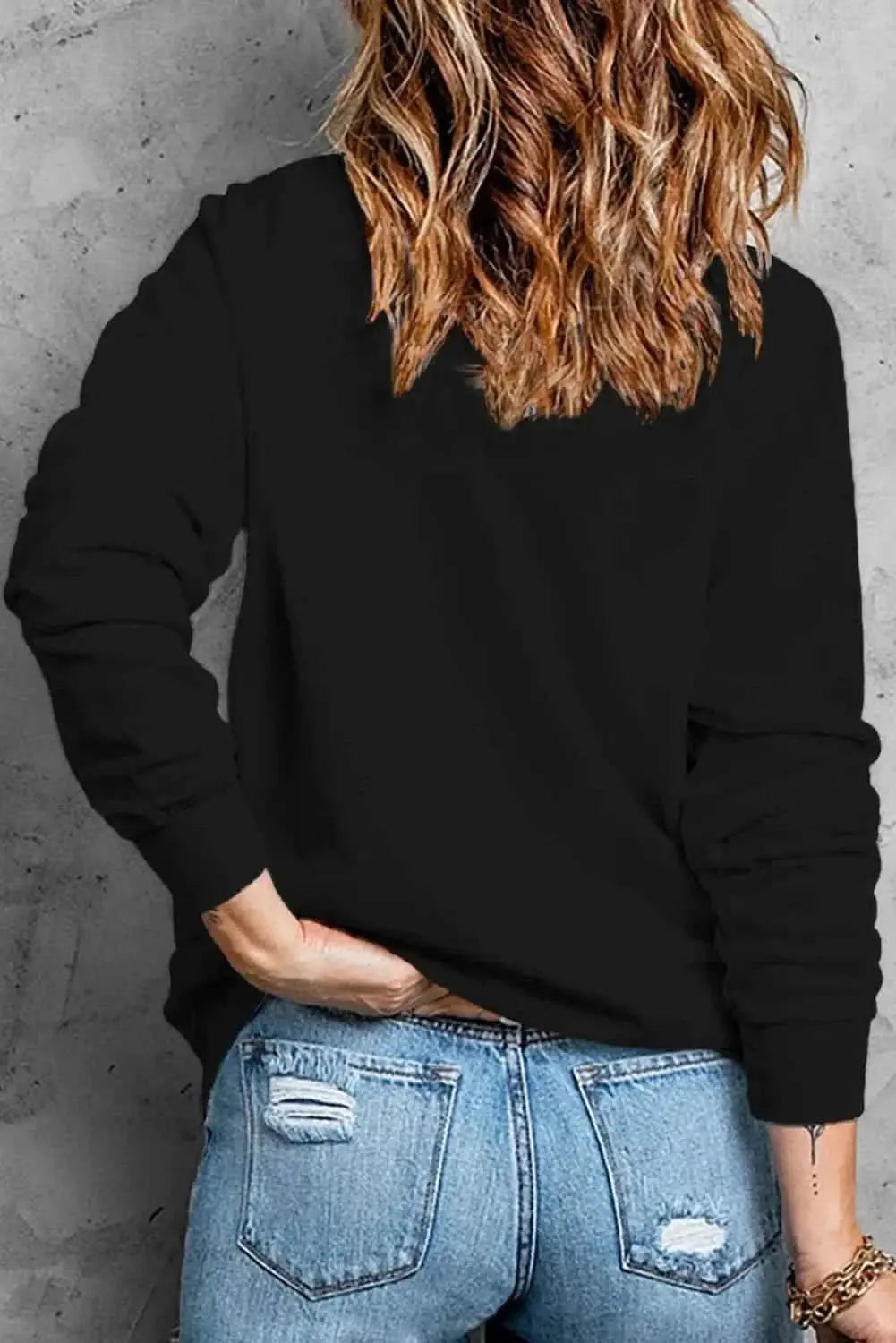 Pumpkin Graphic Round Neck Dropped Shoulder Sweatshirt - Love Salve 