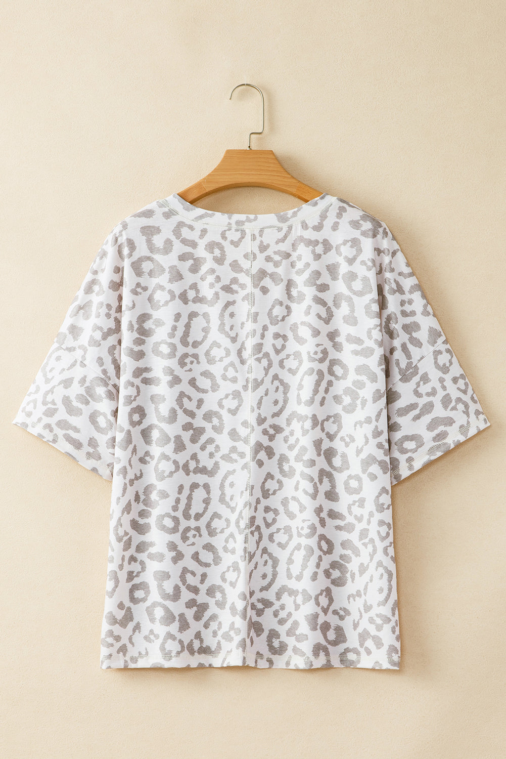 Wildly chic plus size v neck tee in brown leopard print