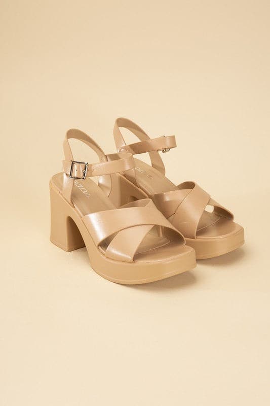 TOUCH-S Crisscross Sandal Heels.