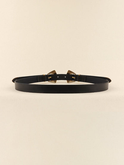 Double Buckle PU Leather Belt.