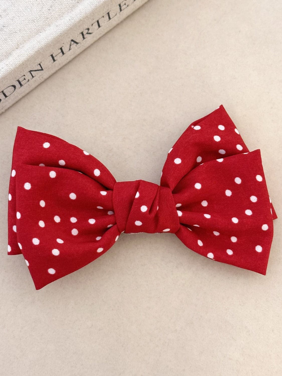 Charming polka dot bow hair clips set