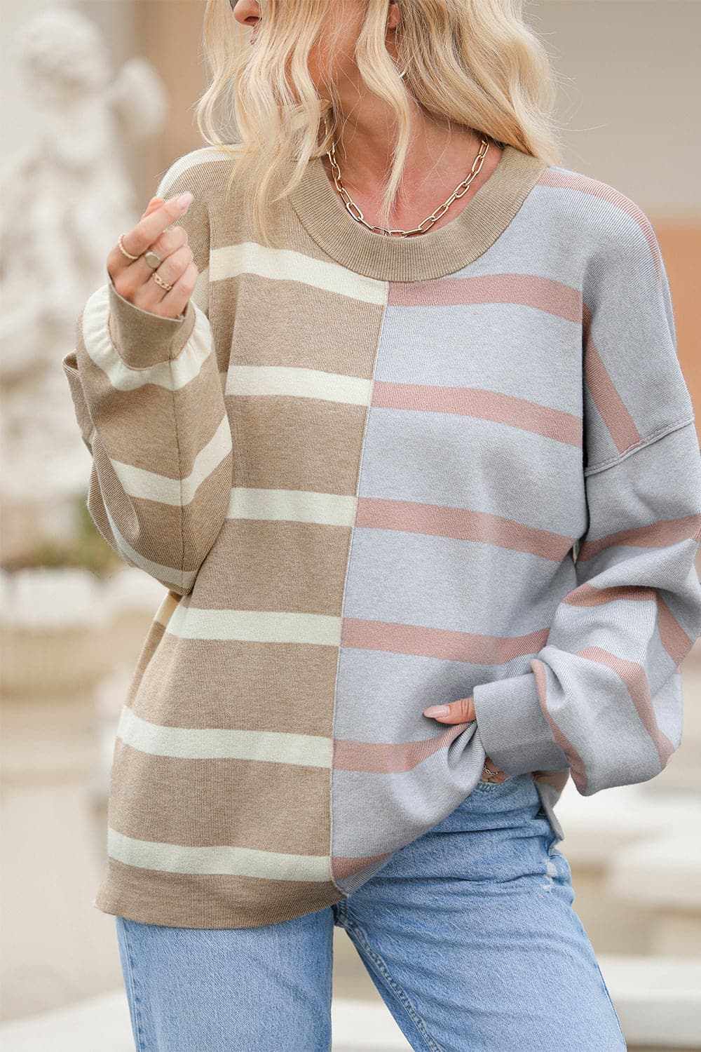 Chic striped long sleeve top - Love Salve 