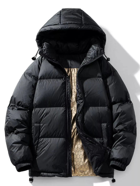 Men's Full Size Warm Padded Hooded Puffer Jacket Plus Size Simply Love
