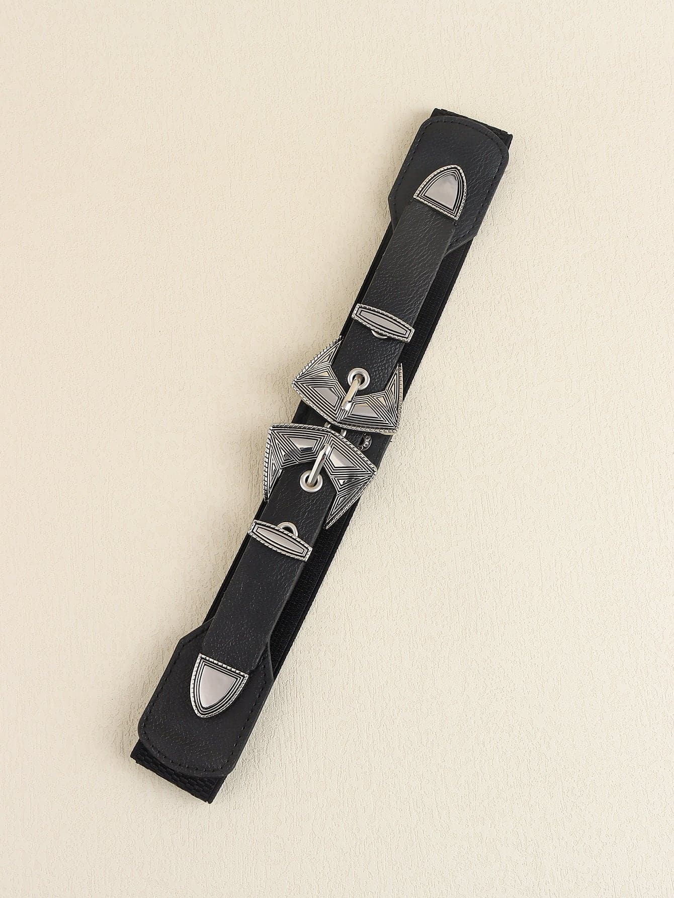 Double Buckle PU Leather Belt.