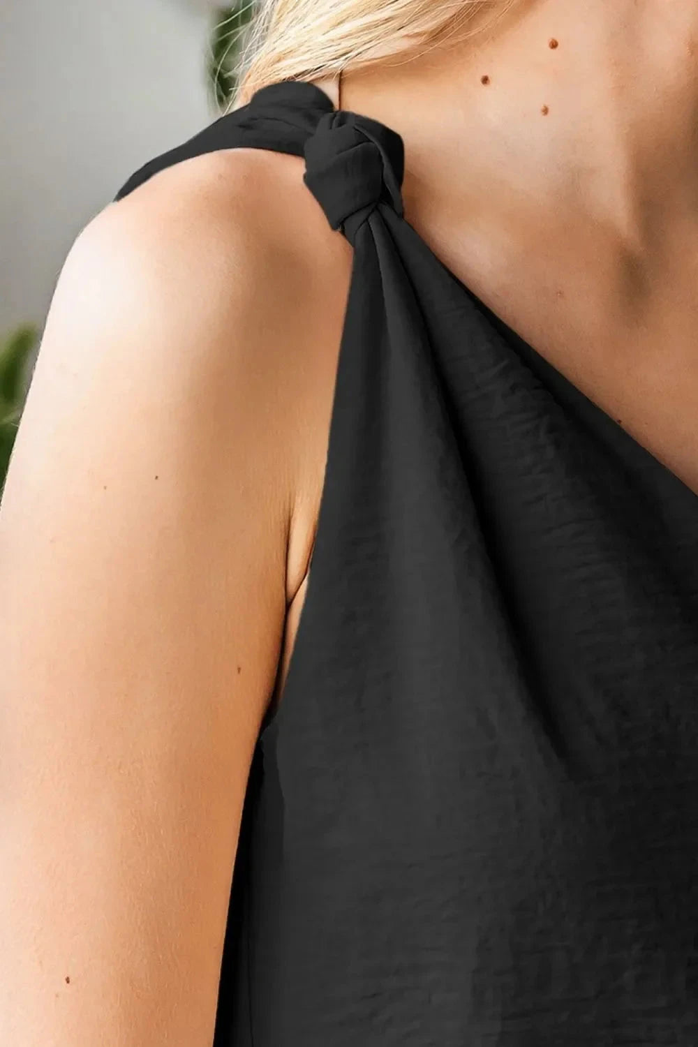 V Neck Knotted Shoulder Vest Simply Love