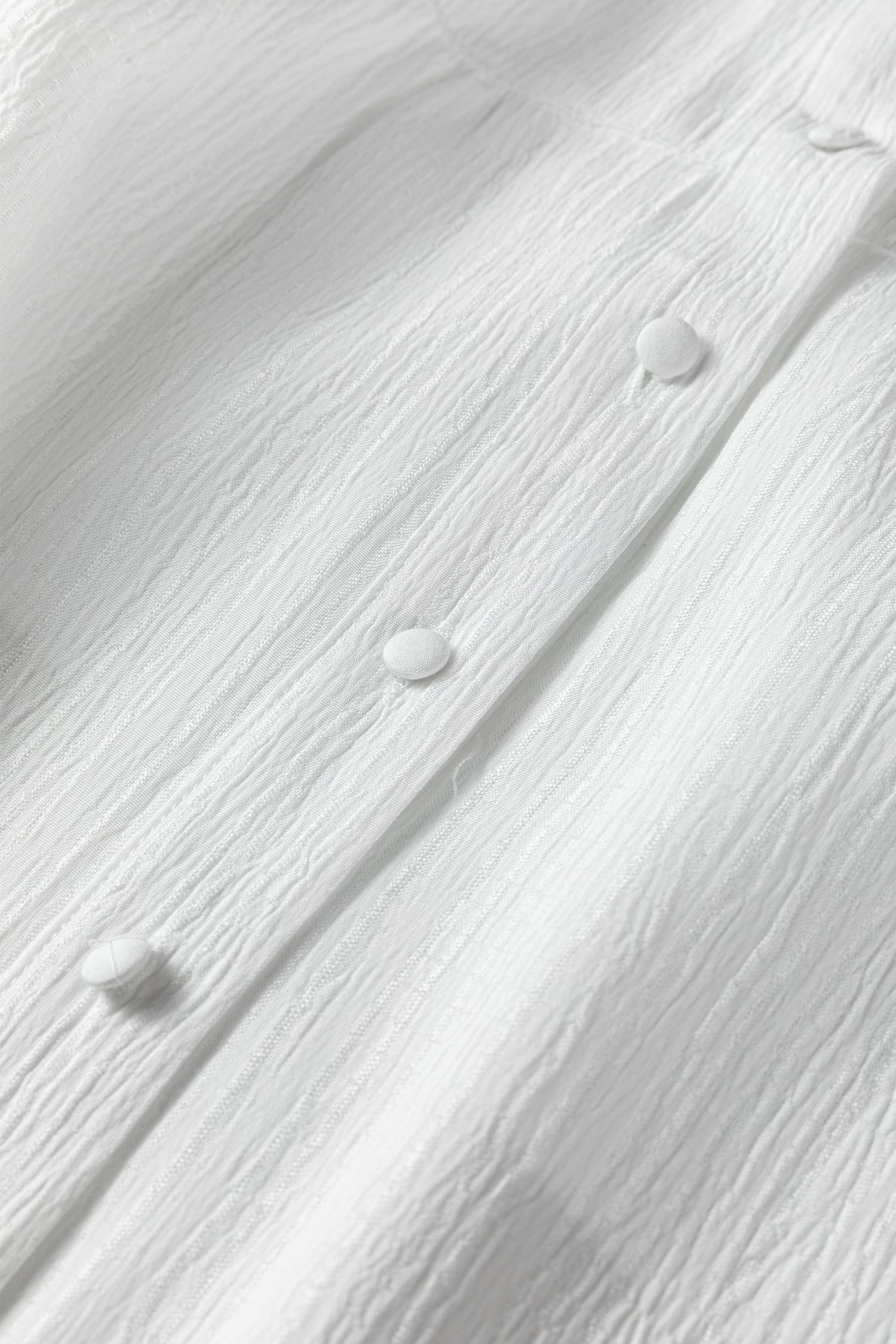 White Crinkled Texture Lantern Sleeve Button Down Loose Shirt Dear-Lover Dropshipping