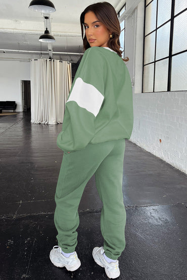 Clearly Aqua Drop Shoulder Sweatshirt Joggers Active Set