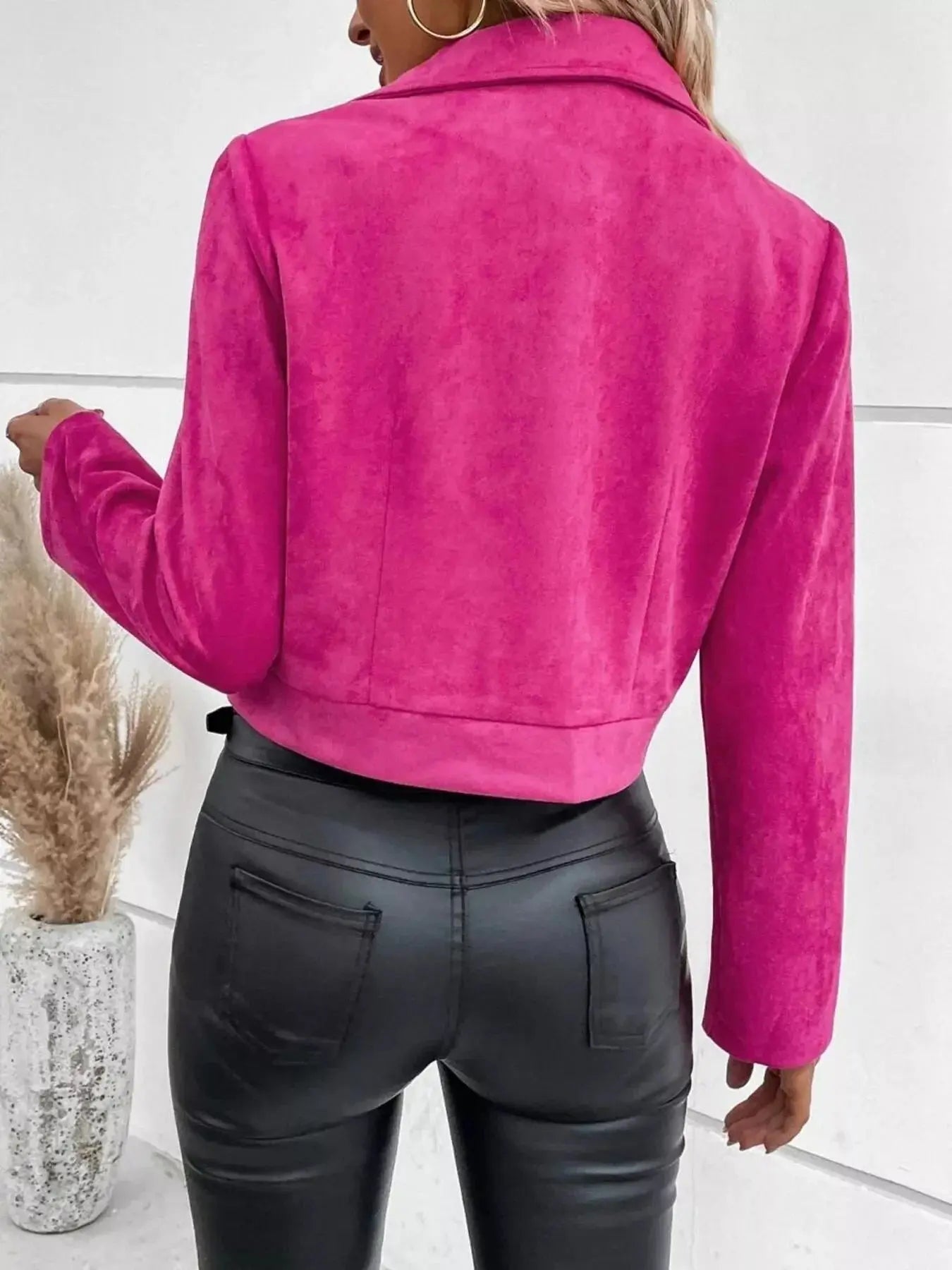 Zip Up Cropped Jacket Simply Love