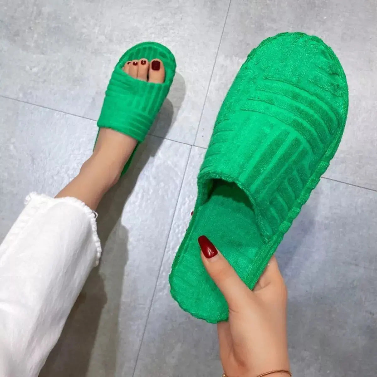 Open Toe Platform Slippers Simply Love