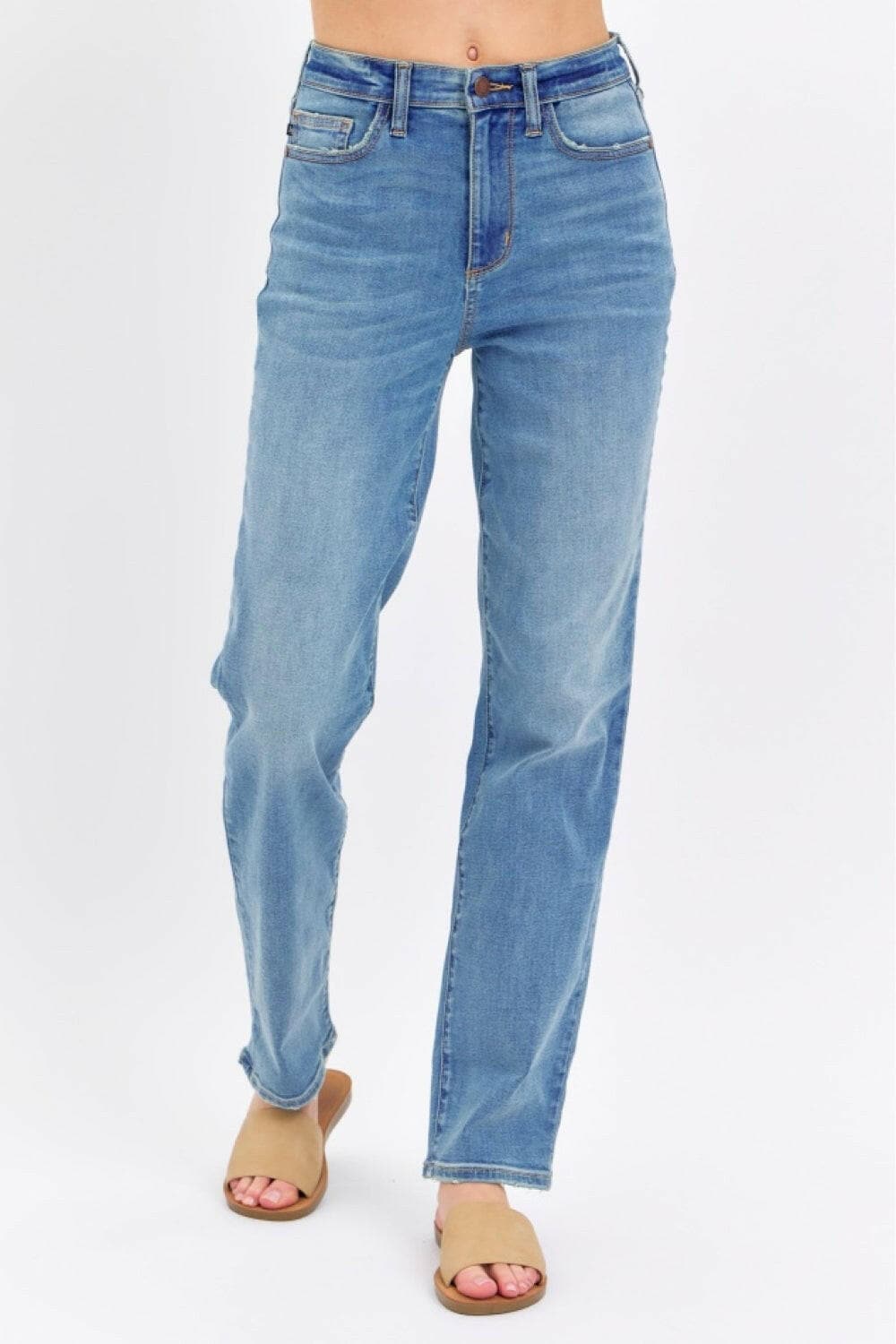 Judy Blue High Rise Straight Leg Jeans.